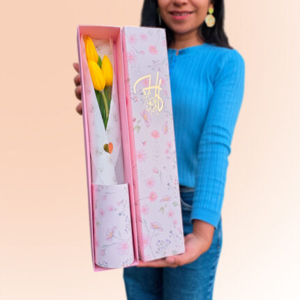 Caja de 3 Tulipanes Amarillas