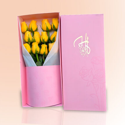 Caja de 12 Rosas Amarillas